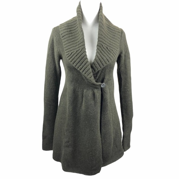 Vince Sweaters - VINCE Olive Wool & Cashmere Shawl Collar Sweater
